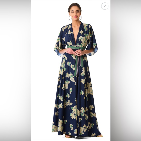 eshakti Pants - Wayward Fancies eShakti floral wide leg kimono jumpsuit